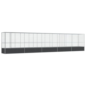 vidaXL Volière avec extension Argentée 1042,5x107x212 cm Acier
