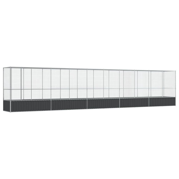 vidaXL Volière avec extension Argentée 1042,5x107x212 cm Acier