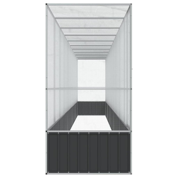 vidaXL Volière avec extension Argentée 1042,5x107x212 cm Acier