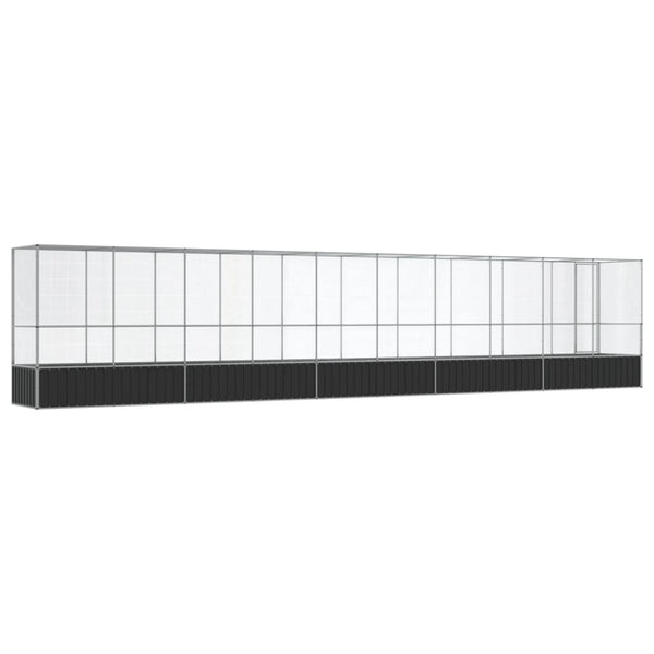 vidaXL Volière avec extension Argentée 1042,5x107x212 cm Acier