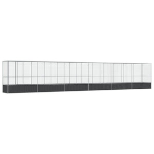 Voliere mit Erweiterung, Stahl, Silber