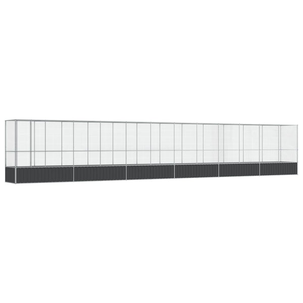 Voliere mit Erweiterung, Stahl, Silber