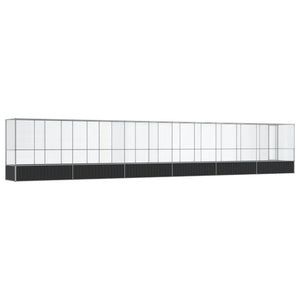 Voliere mit Erweiterung, Stahl, Silber