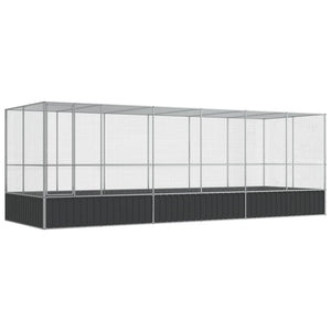 vidaXL Volière avec extension Argenté 625x207x212 cm Acier