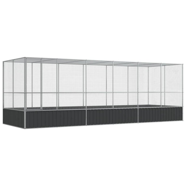 vidaXL Volière avec extension Argenté 625x207x212 cm Acier
