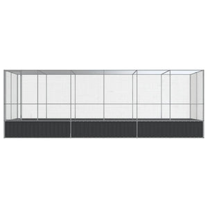 vidaXL Volière avec extension Argenté 625x207x212 cm Acier
