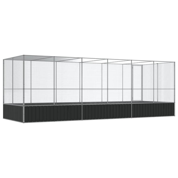 vidaXL Volière avec extension Argenté 625x207x212 cm Acier