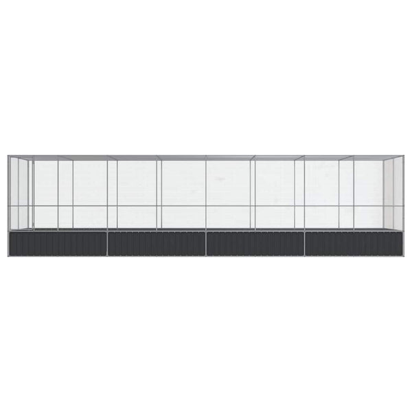 vidaXL Volière avec extension Argentée 832x207x212 cm Acier
