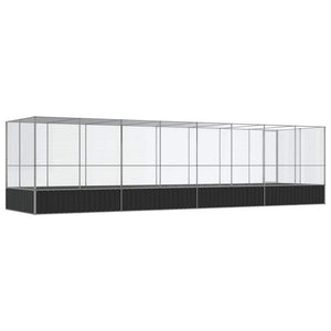 vidaXL Volière avec extension Argentée 832x207x212 cm Acier