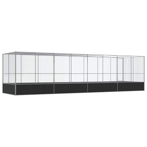 vidaXL Volière avec extension Argentée 832x207x212 cm Acier