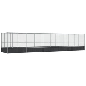 vidaXL Volière avec extension Argentée 1039x207x212 cm Acier