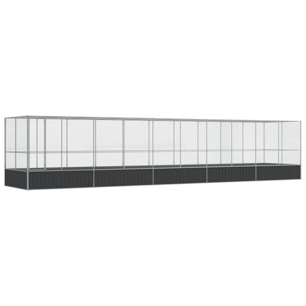 vidaXL Volière avec extension Argentée 1039x207x212 cm Acier