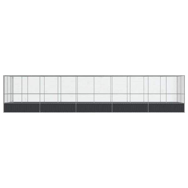 vidaXL Volière avec extension Argentée 1039x207x212 cm Acier