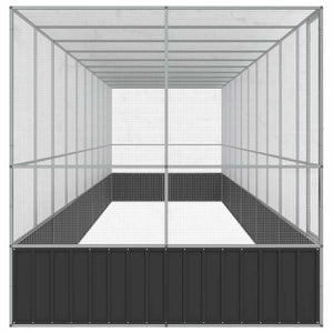 vidaXL Volière avec extension Argentée 1039x207x212 cm Acier