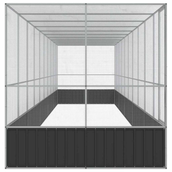 vidaXL Volière avec extension Argentée 1039x207x212 cm Acier