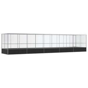vidaXL Volière avec extension Argentée 1039x207x212 cm Acier