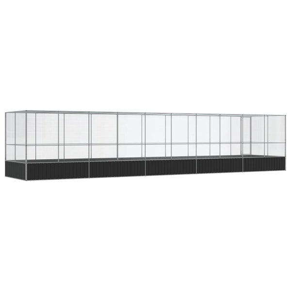 vidaXL Volière avec extension Argentée 1039x207x212 cm Acier