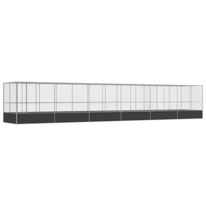 vidaXL Volière avec extension Argentée 1246x207x212 cm Acier