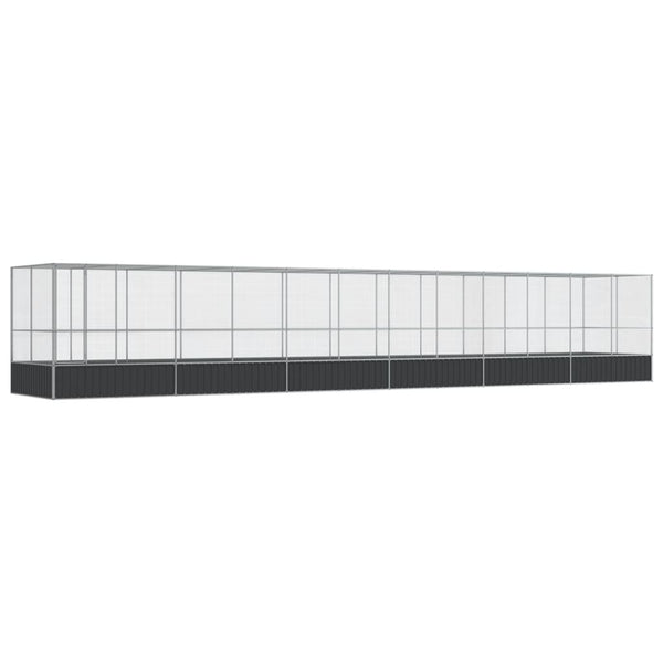 vidaXL Volière avec extension Argentée 1246x207x212 cm Acier