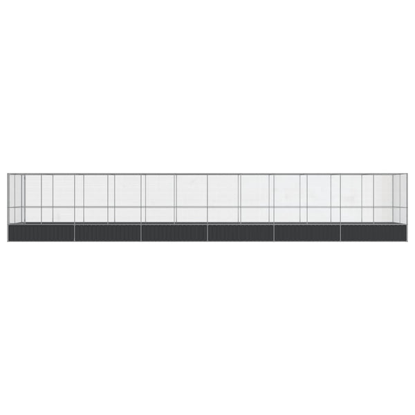 vidaXL Volière avec extension Argentée 1246x207x212 cm Acier