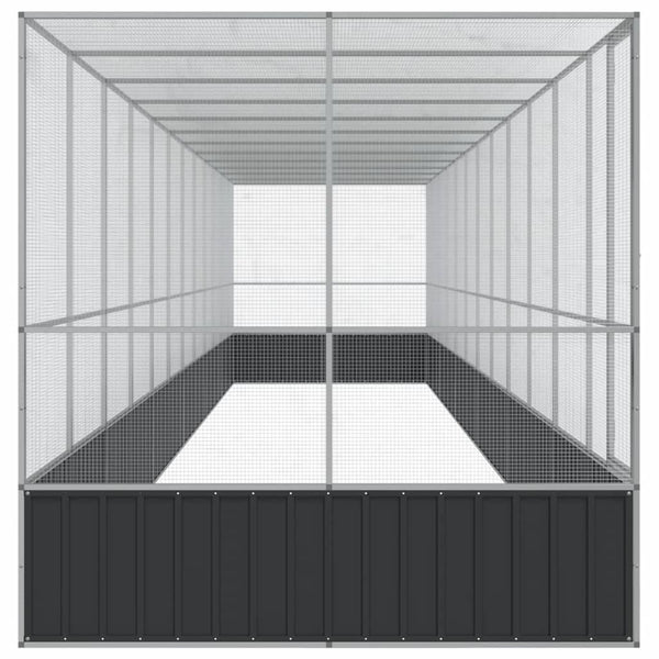 vidaXL Volière avec extension Argentée 1246x207x212 cm Acier
