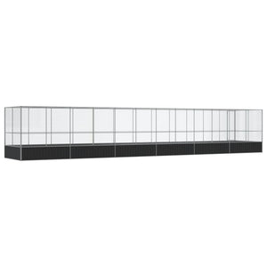 vidaXL Volière avec extension Argentée 1246x207x212 cm Acier