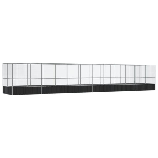 vidaXL Volière avec extension Argentée 1246x207x212 cm Acier