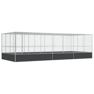 vidaXL Volière avec extension Argenté 725x307x212 cm Acier