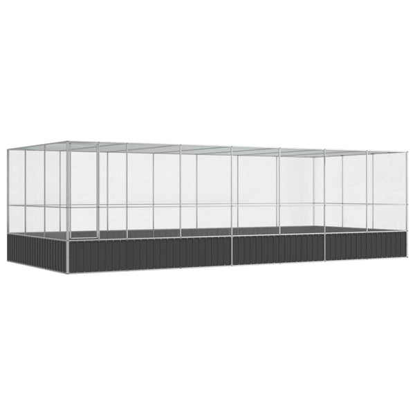 vidaXL Volière avec extension Argenté 725x307x212 cm Acier