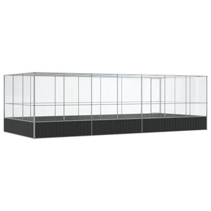 vidaXL Volière avec extension Argenté 725x307x212 cm Acier