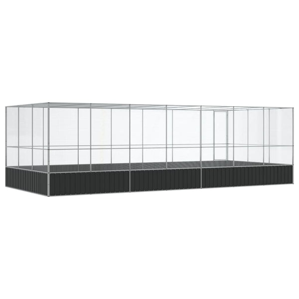 vidaXL Volière avec extension Argenté 725x307x212 cm Acier