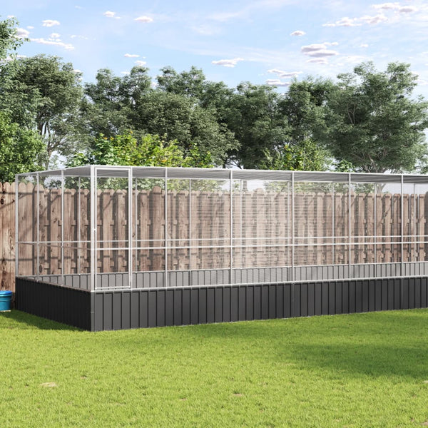 vidaXL Volière avec extension Argenté 725x307x212 cm Acier