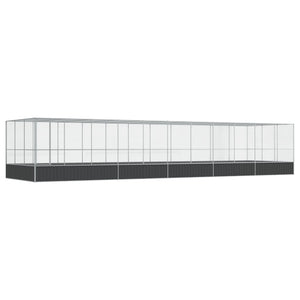 vidaXL Volière avec extension Argentée 1139x307x212 cm Acier
