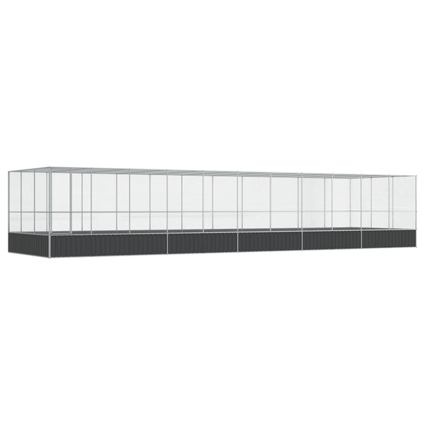 vidaXL Volière avec extension Argentée 1139x307x212 cm Acier