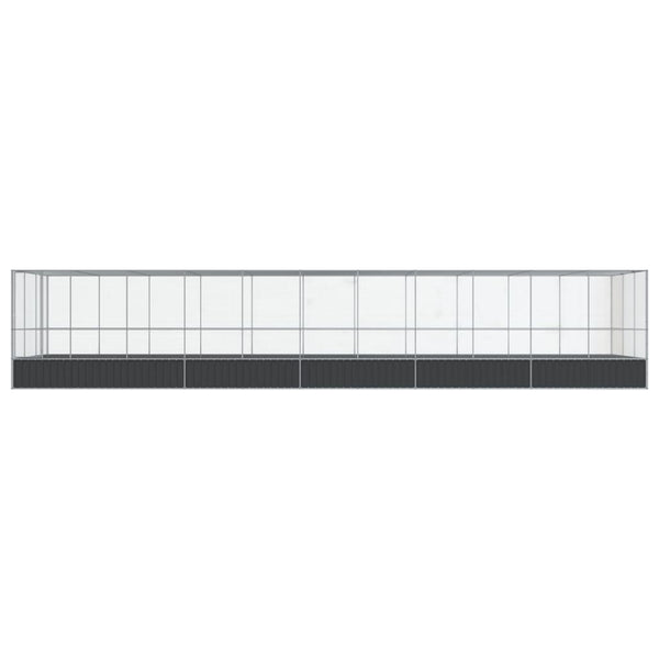 vidaXL Volière avec extension Argentée 1139x307x212 cm Acier