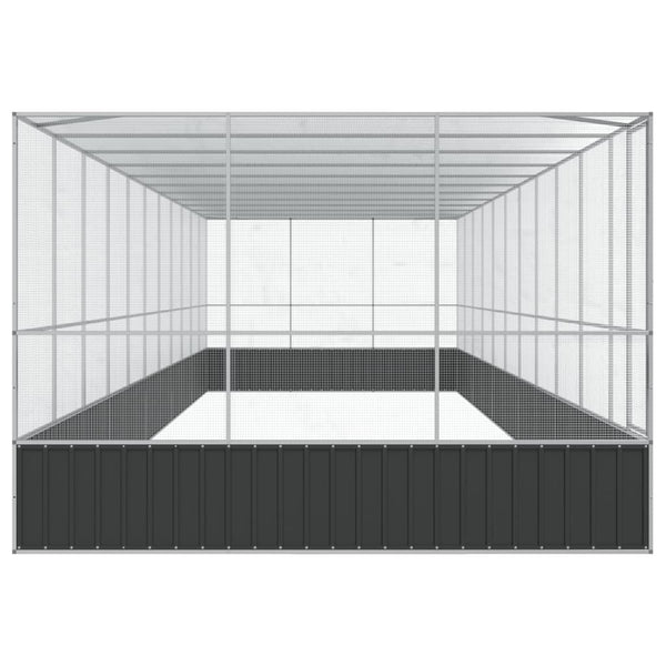 vidaXL Volière avec extension Argentée 1139x307x212 cm Acier