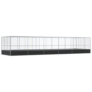 vidaXL Volière avec extension Argentée 1139x307x212 cm Acier
