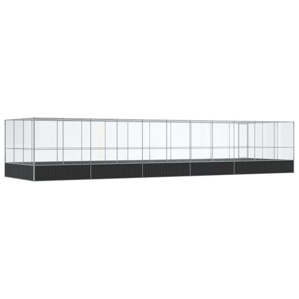 vidaXL Volière avec extension Argentée 1139x307x212 cm Acier