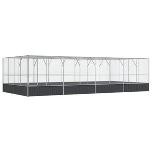 vidaXL Volière avec extension Argentée 832x414x212 cm Acier