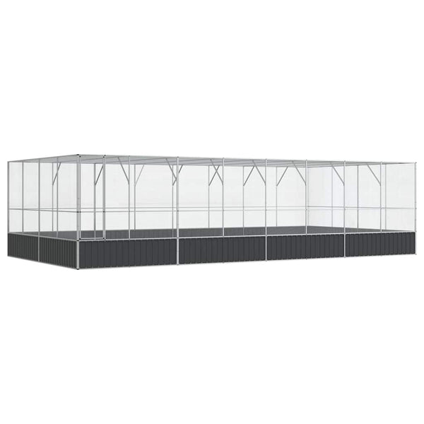 vidaXL Volière avec extension Argentée 832x414x212 cm Acier