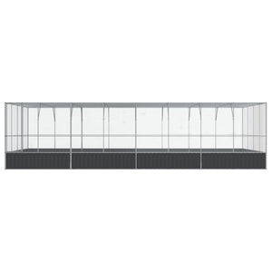 vidaXL Volière avec extension Argentée 832x414x212 cm Acier