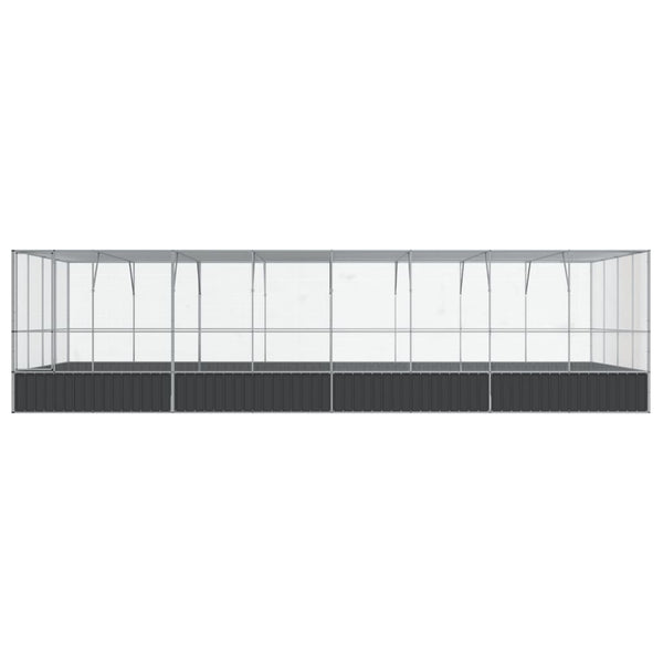 vidaXL Volière avec extension Argentée 832x414x212 cm Acier