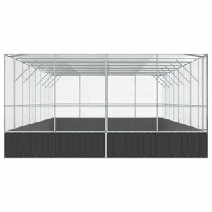 vidaXL Volière avec extension Argentée 832x414x212 cm Acier