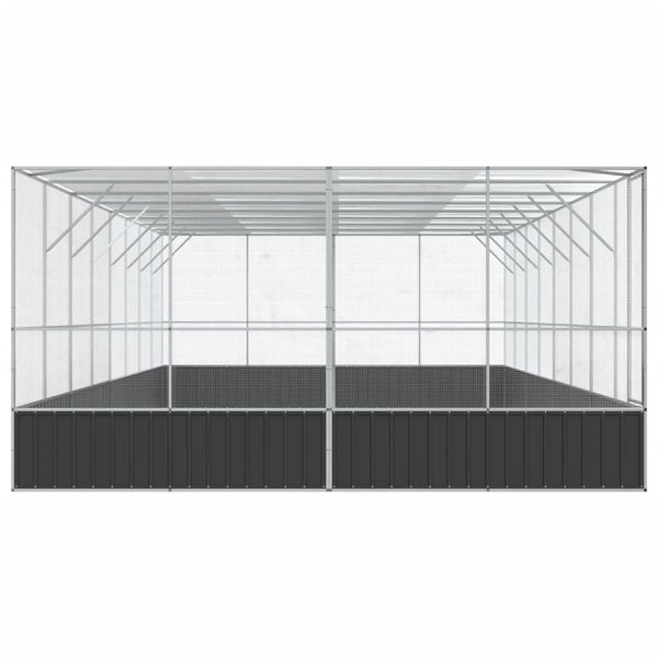 vidaXL Volière avec extension Argentée 832x414x212 cm Acier