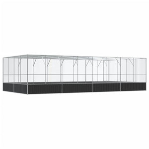 vidaXL Volière avec extension Argentée 832x414x212 cm Acier