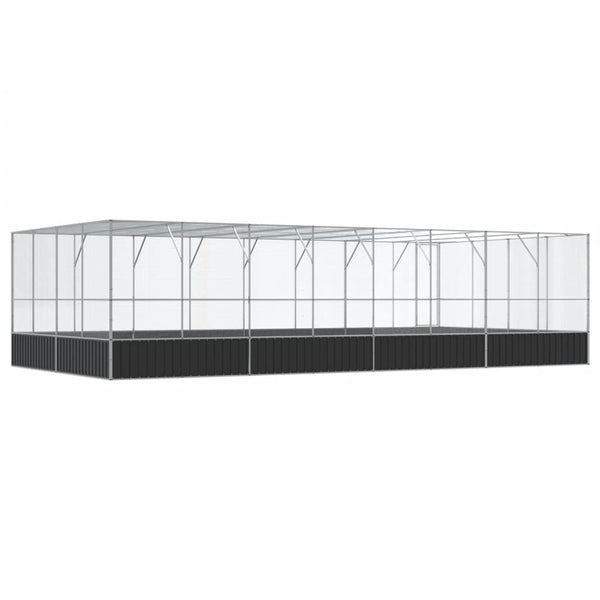 vidaXL Volière avec extension Argentée 832x414x212 cm Acier