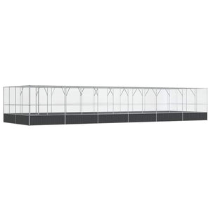 vidaXL Volière avec extension Argentée 1246x414x212 cm Acier