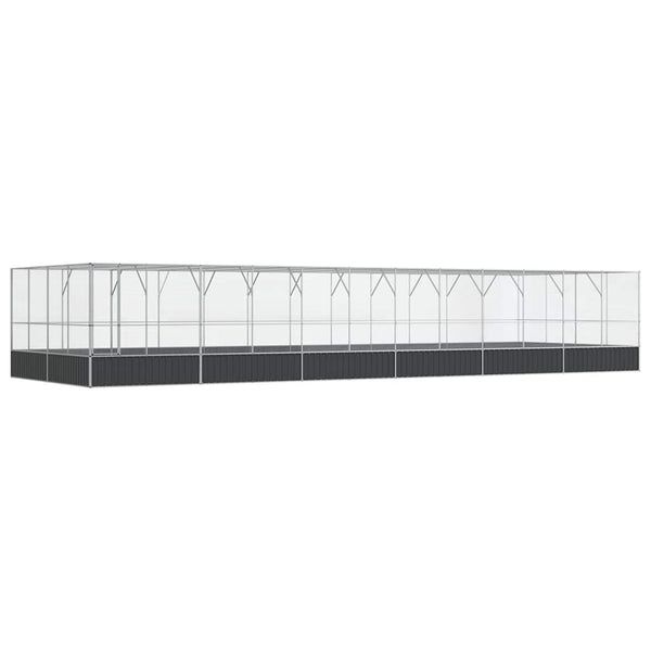 vidaXL Volière avec extension Argentée 1246x414x212 cm Acier