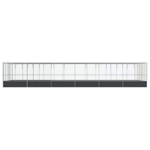 vidaXL Volière avec extension Argentée 1246x414x212 cm Acier