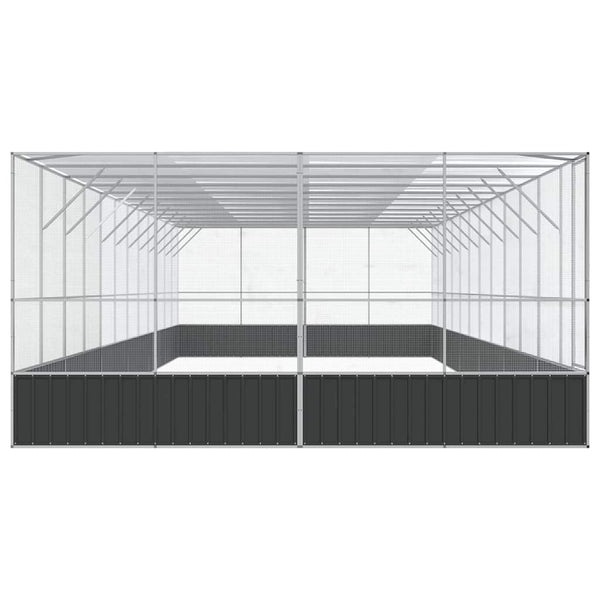 vidaXL Volière avec extension Argentée 1246x414x212 cm Acier